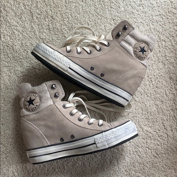 converse beige platform